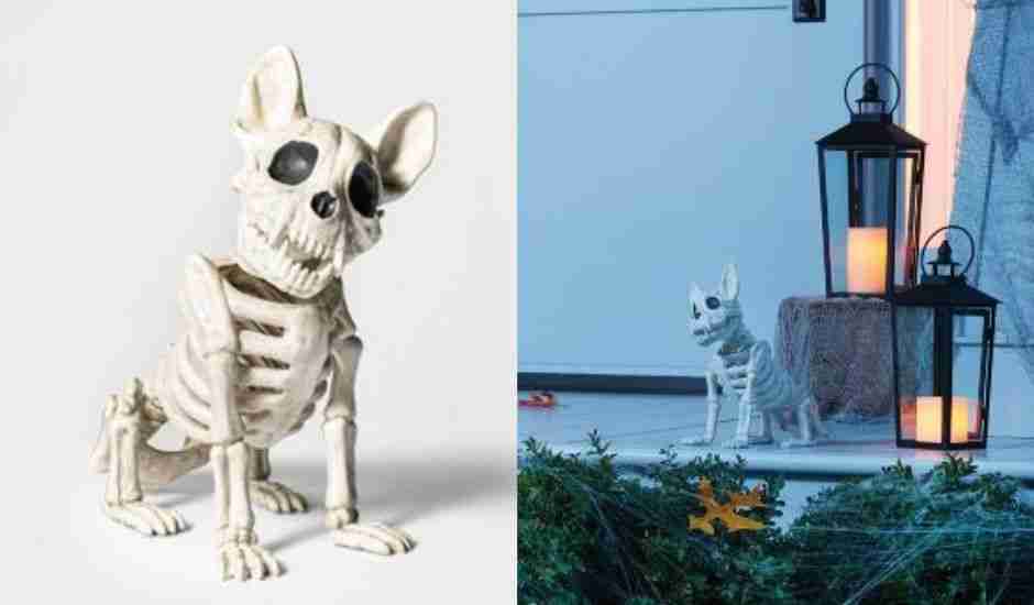 French Bulldog Skeleton Halloween Decorative Prop